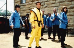 Michael Dudikoff, Dwayne Alexandre, David Bradley e Robin Stille in Guerriero americano 4 (1990)